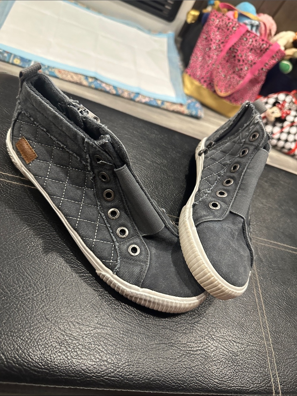 Blowfish Quilted Gray High-Top Sneakers